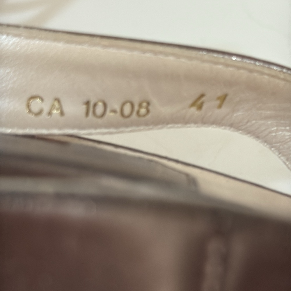 Christian Dior Bronze Stiletto Heels Sandals sling back size 41 made in Italy - Picture 14 of 16